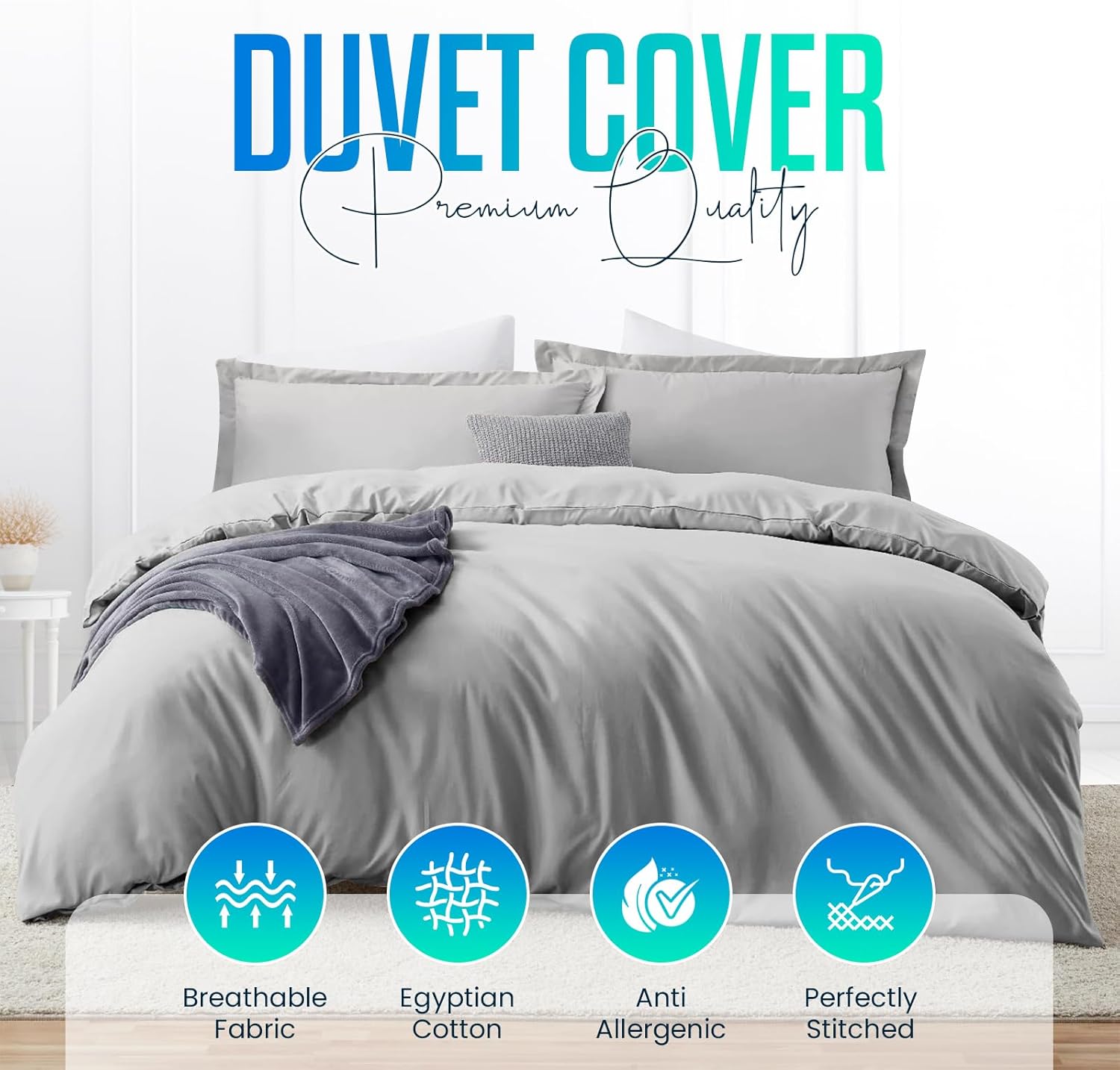 Egyptian Cotton Duvet Cover Set – Single