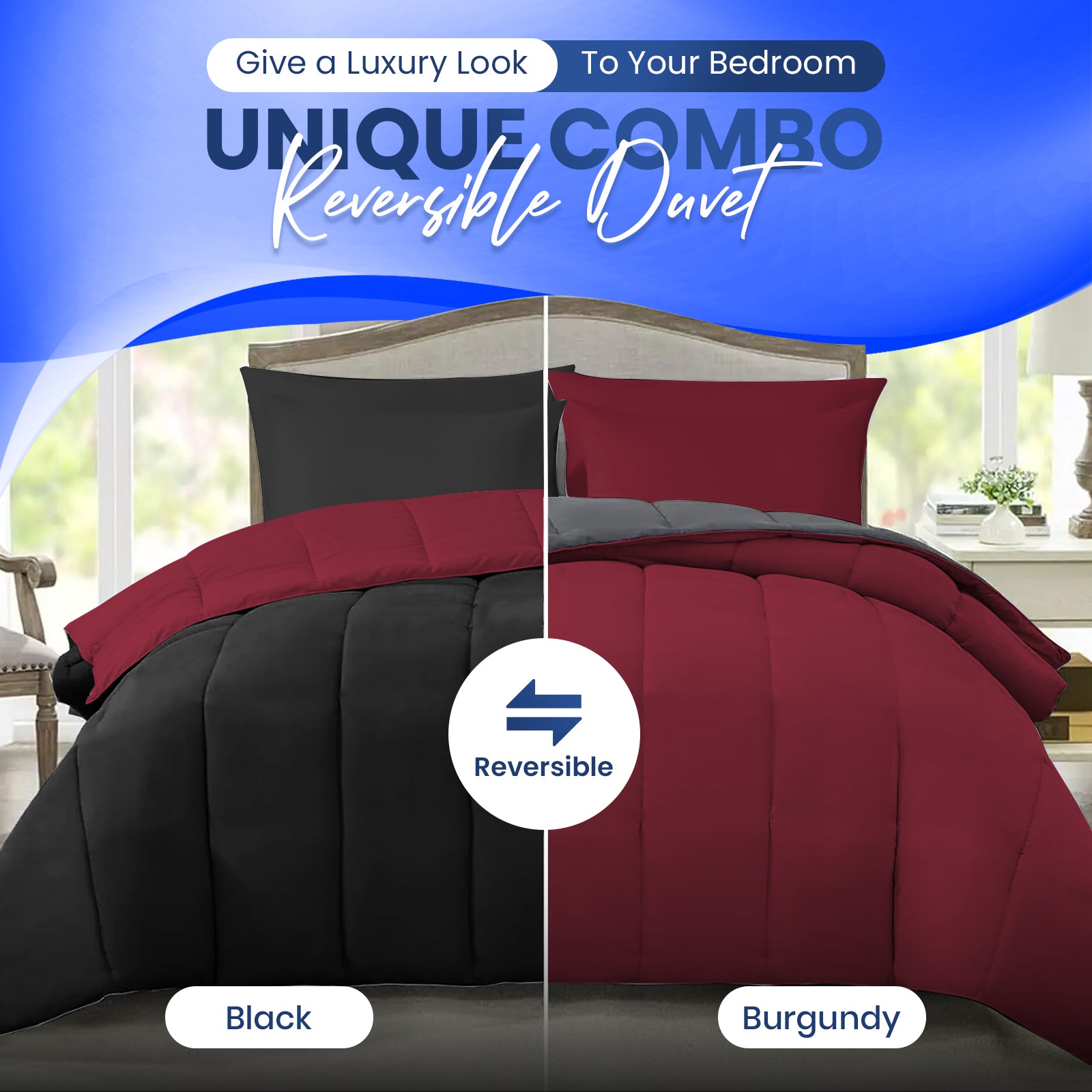 2-Tone Reversible Duvet Set – Single
