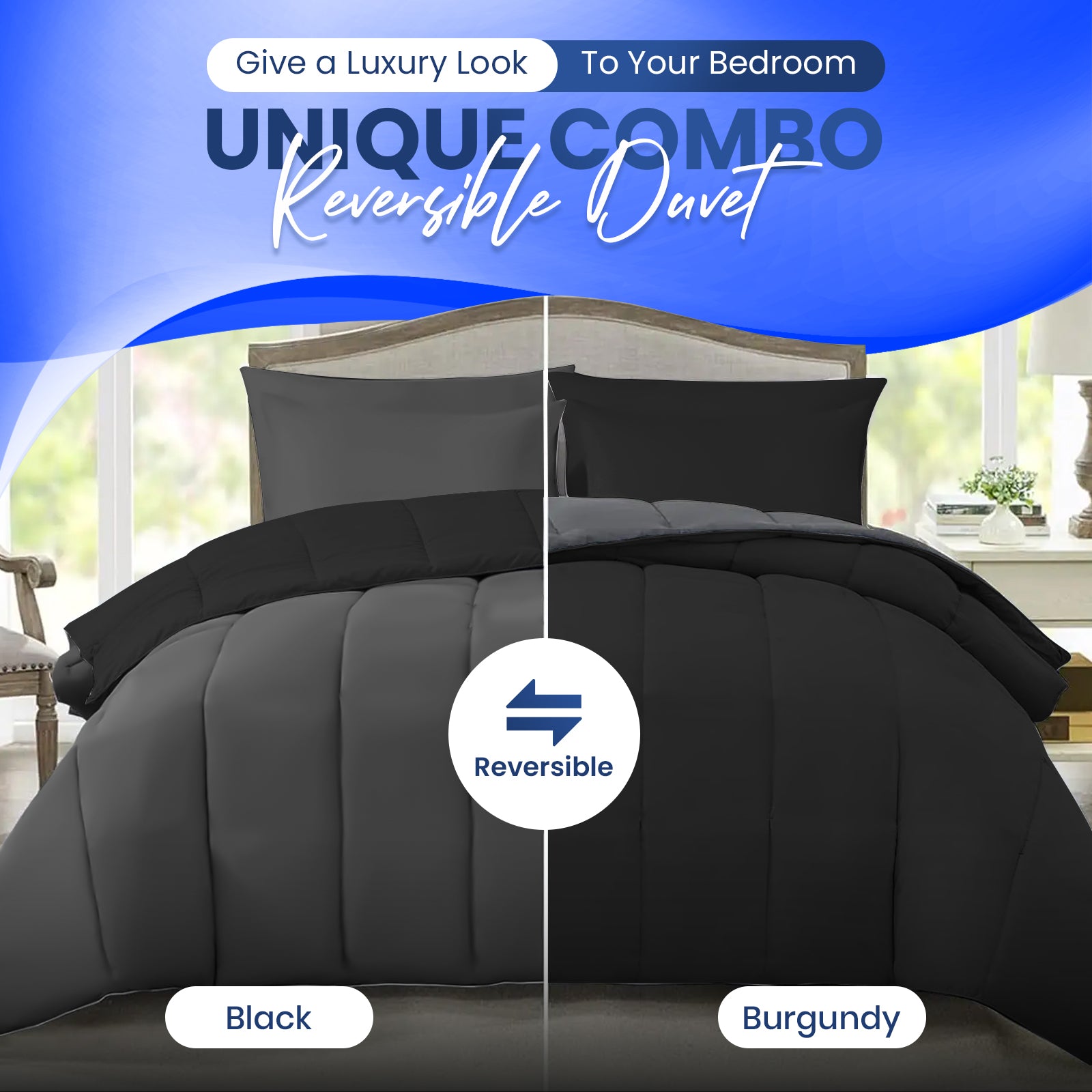 2-Tone Reversible Duvet Set – Single