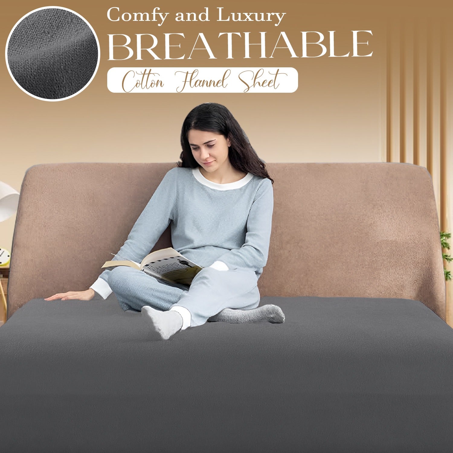 Brushed Cotton Flannel Fitted Sheet (25cm) – Single