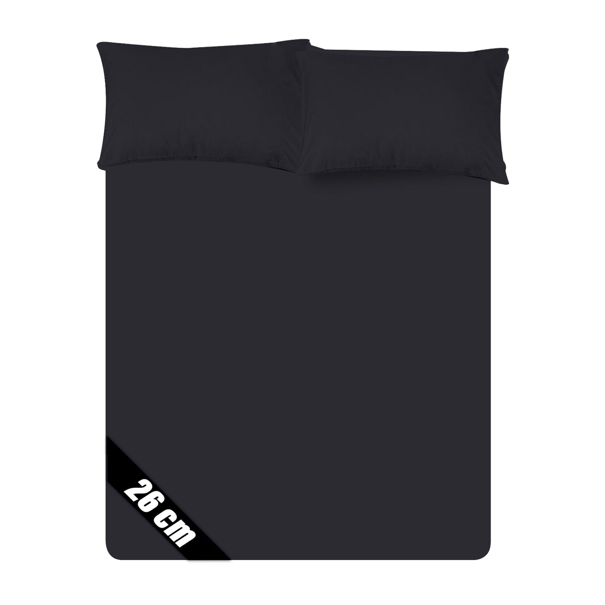 Percale Cotton Fitted Sheet (26cm) – Small Double