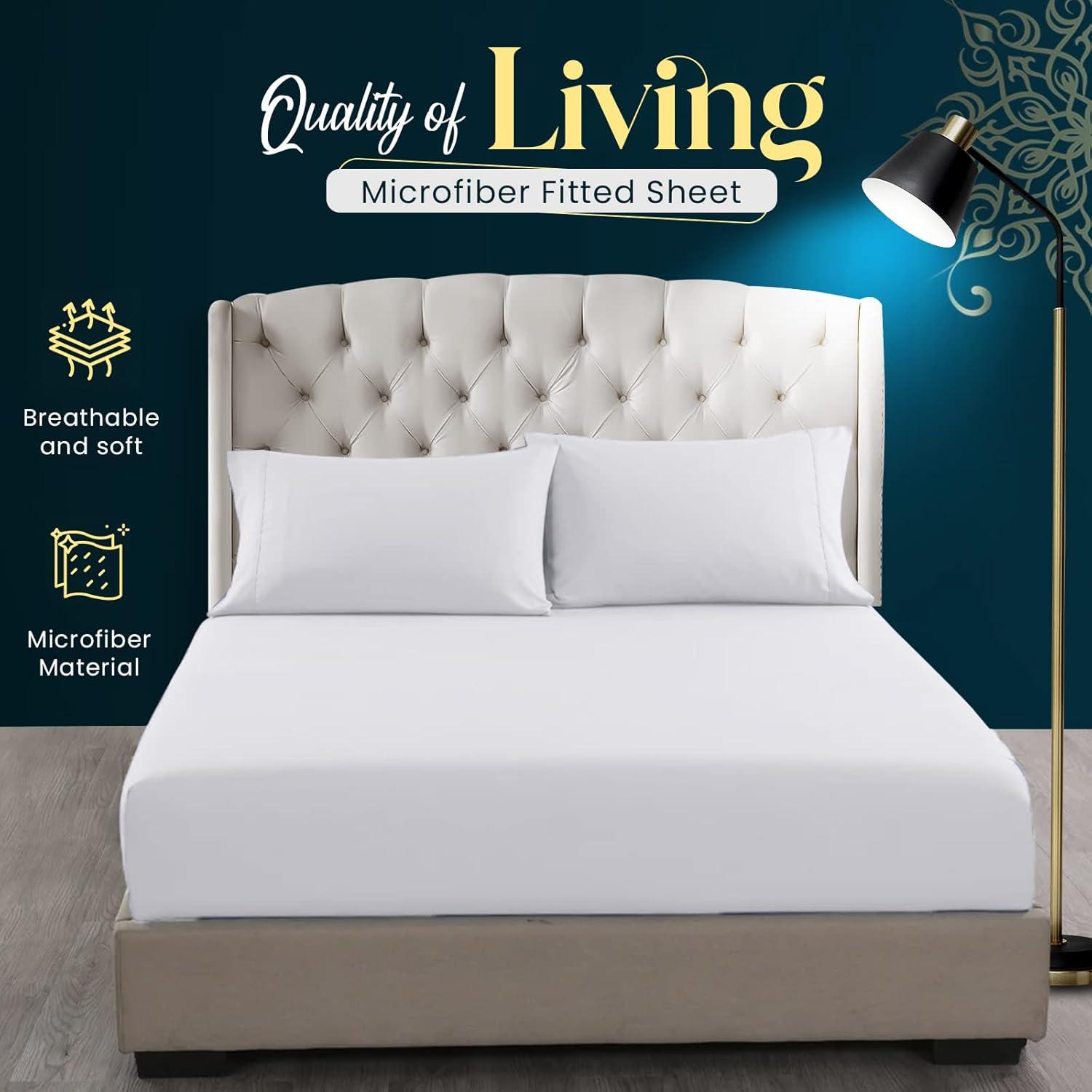 Percale Cotton Fitted Sheet (26cm) – Small Double