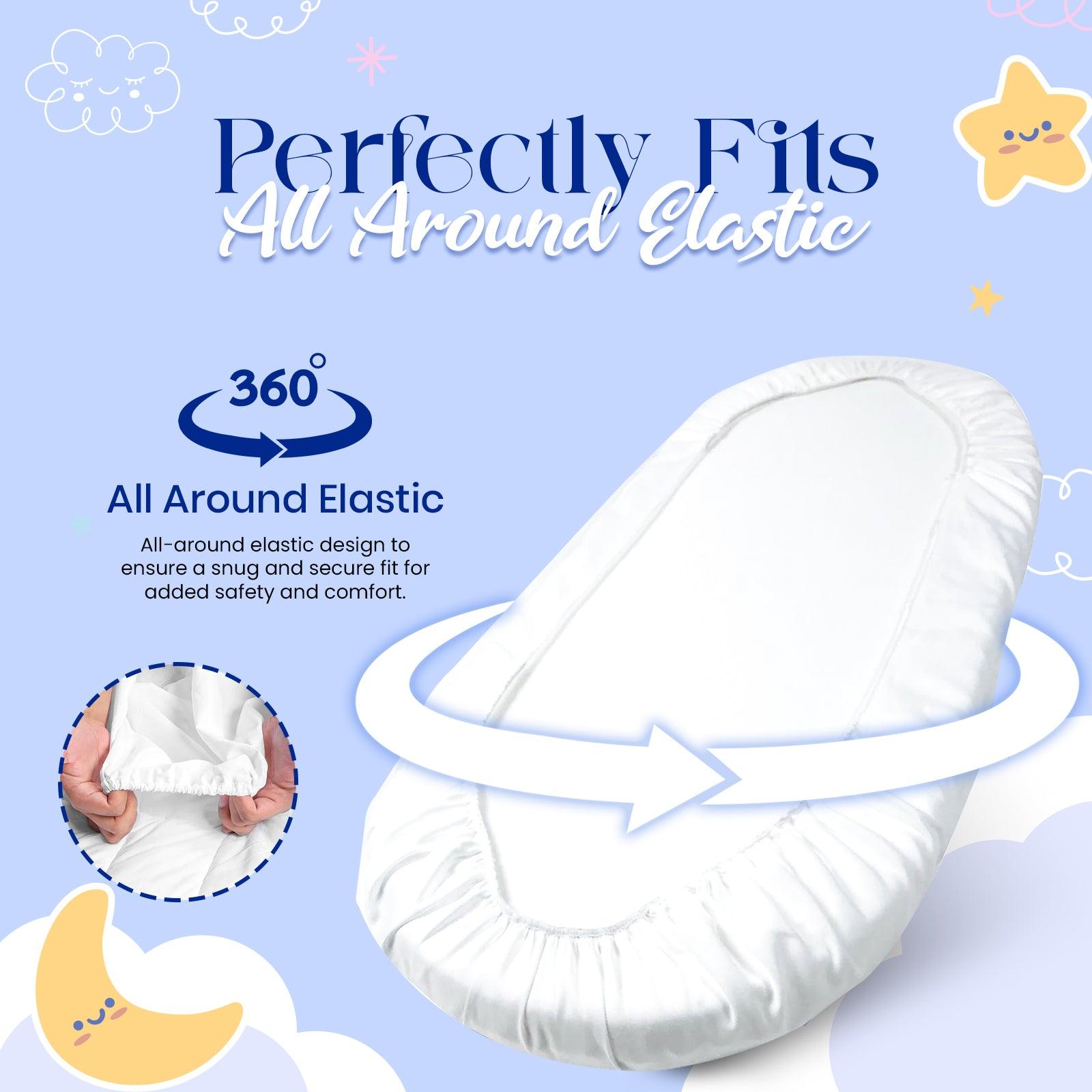 Moses Basket Fitted Sheets (Pack of 2) – White · Pack of 2
