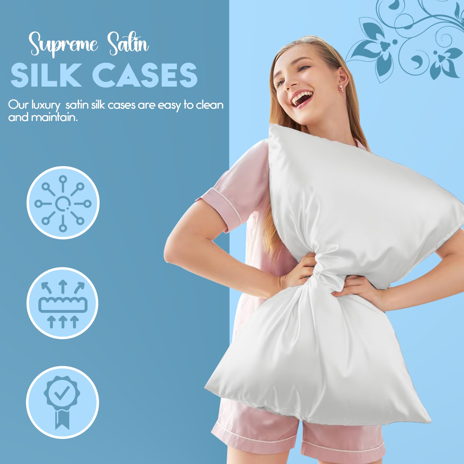 Satin Silk Pillowcases (Pack of 2) – Pack of 2