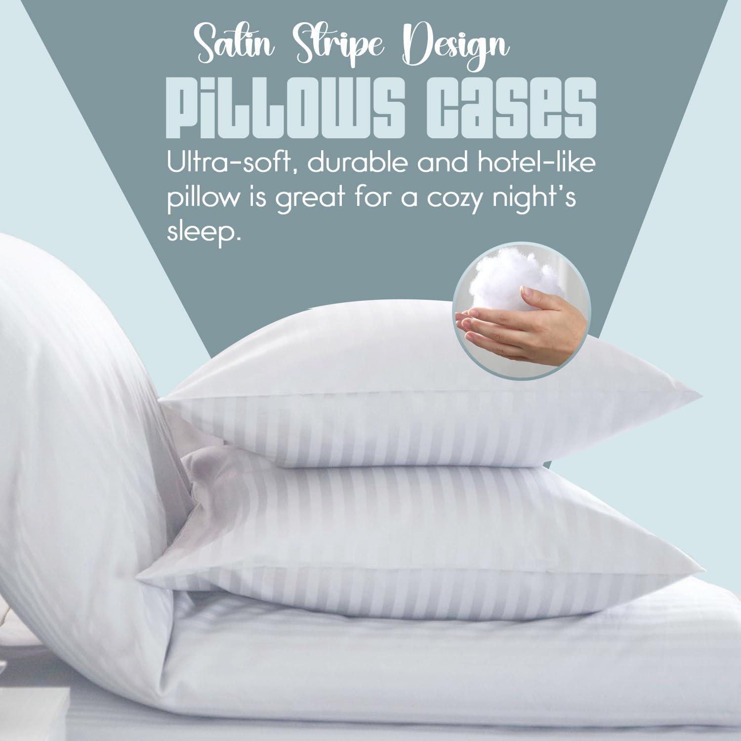 Satin Stripe Pillowcases (Pack of 4) – Pack of 4