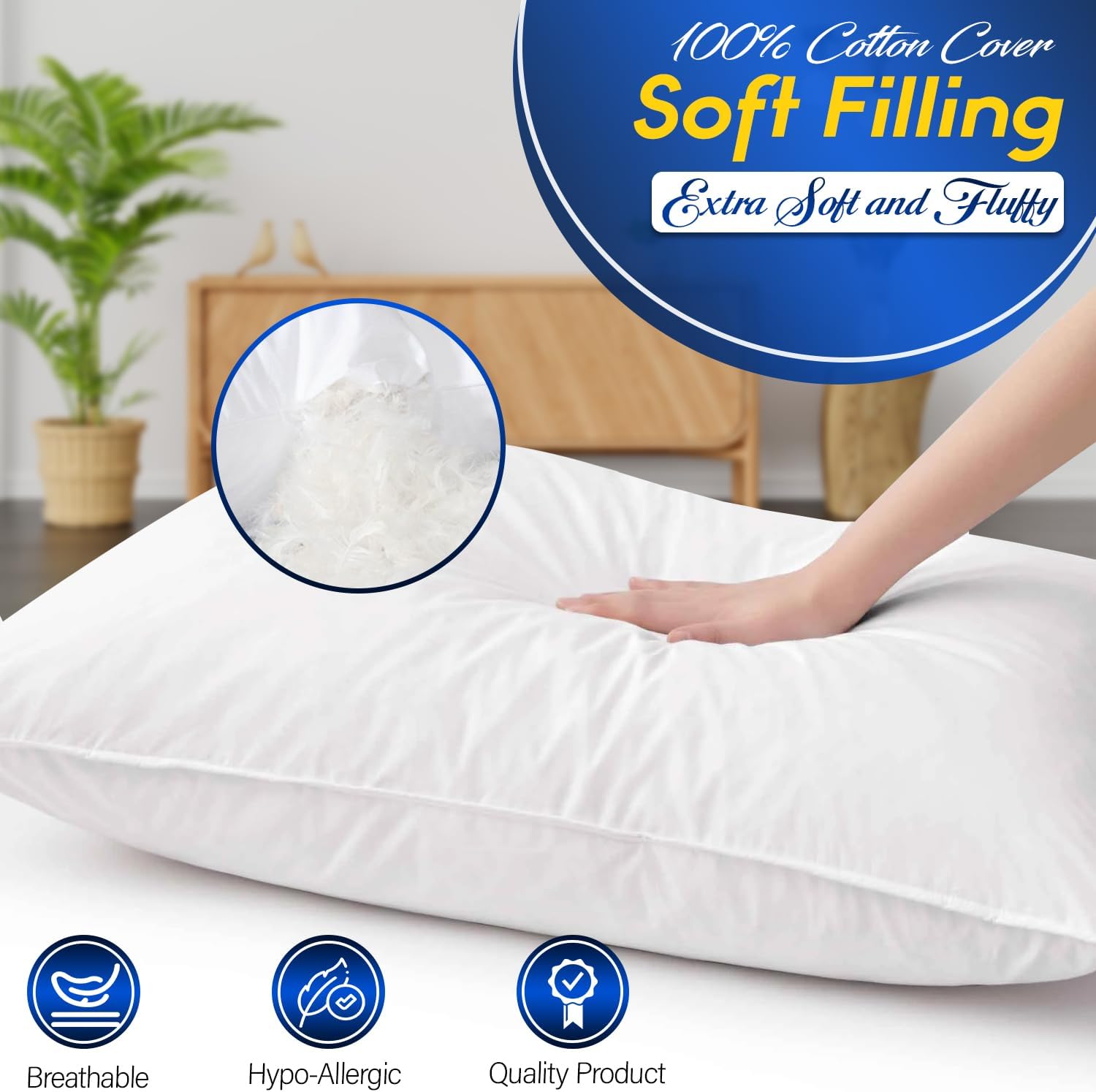 Duck Feather Pillows – Pack of 2