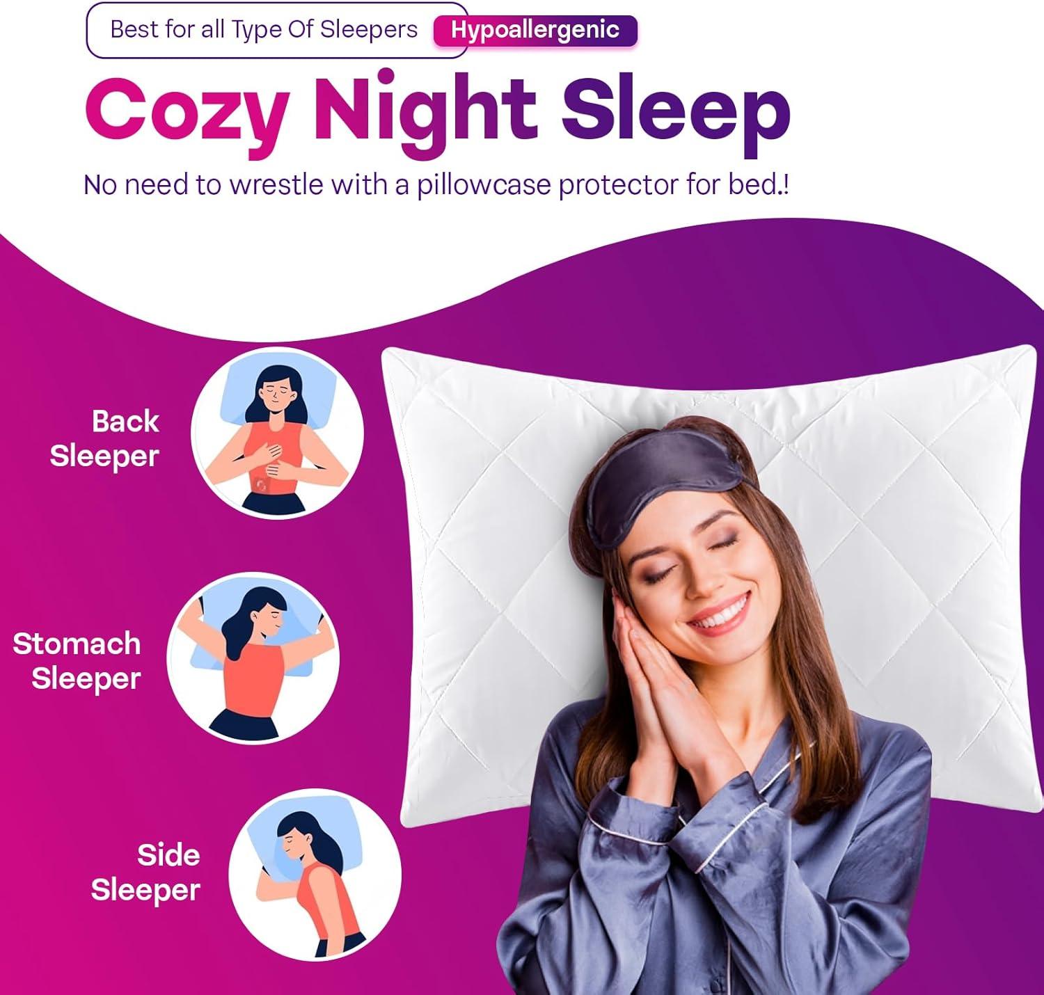 Quilted Zipped Pillow Protectors (Pack of 4) – Pack of 4