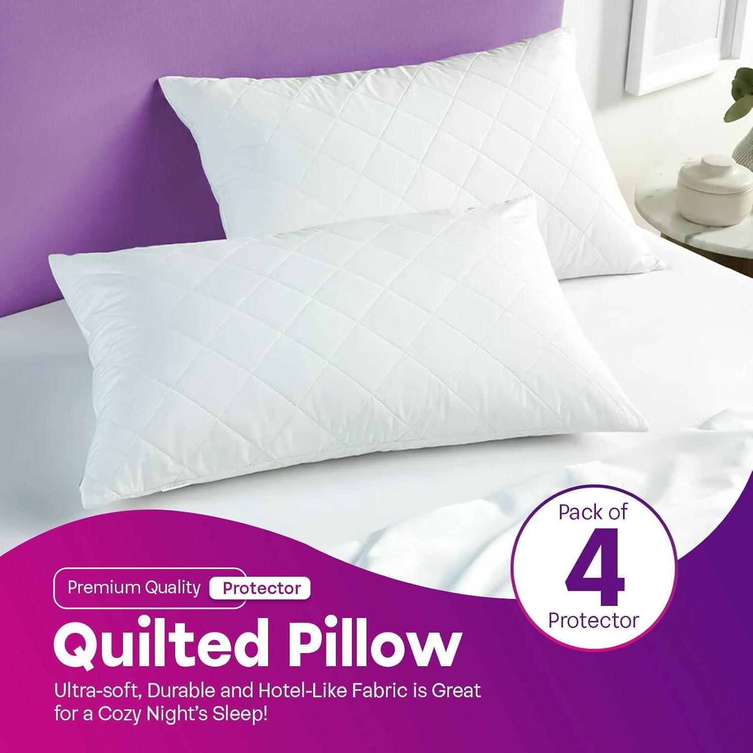 Quilted Zipped Pillow Protectors (Pack of 4) – Pack of 4