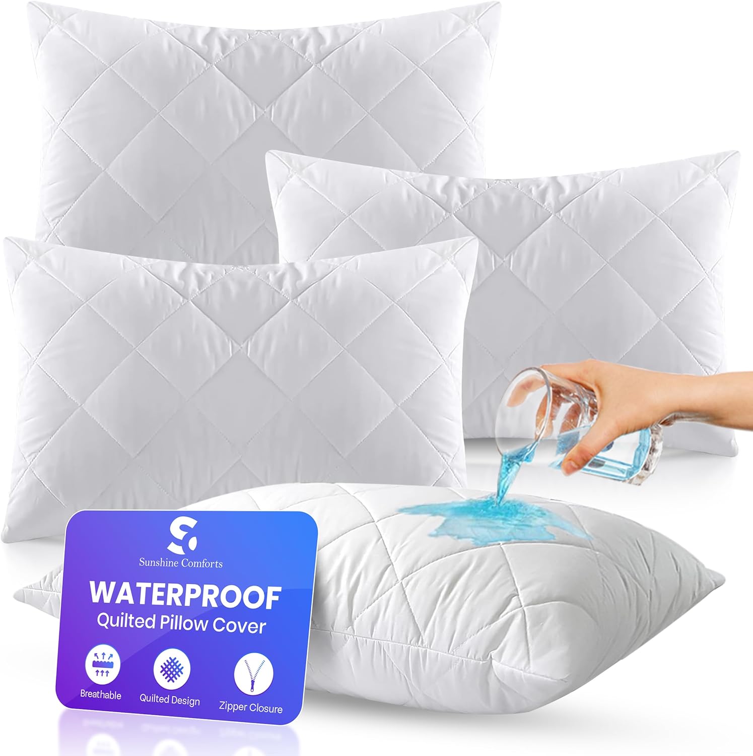 Waterproof Pillow Protectors (Pack of 4) – Pack of 4
