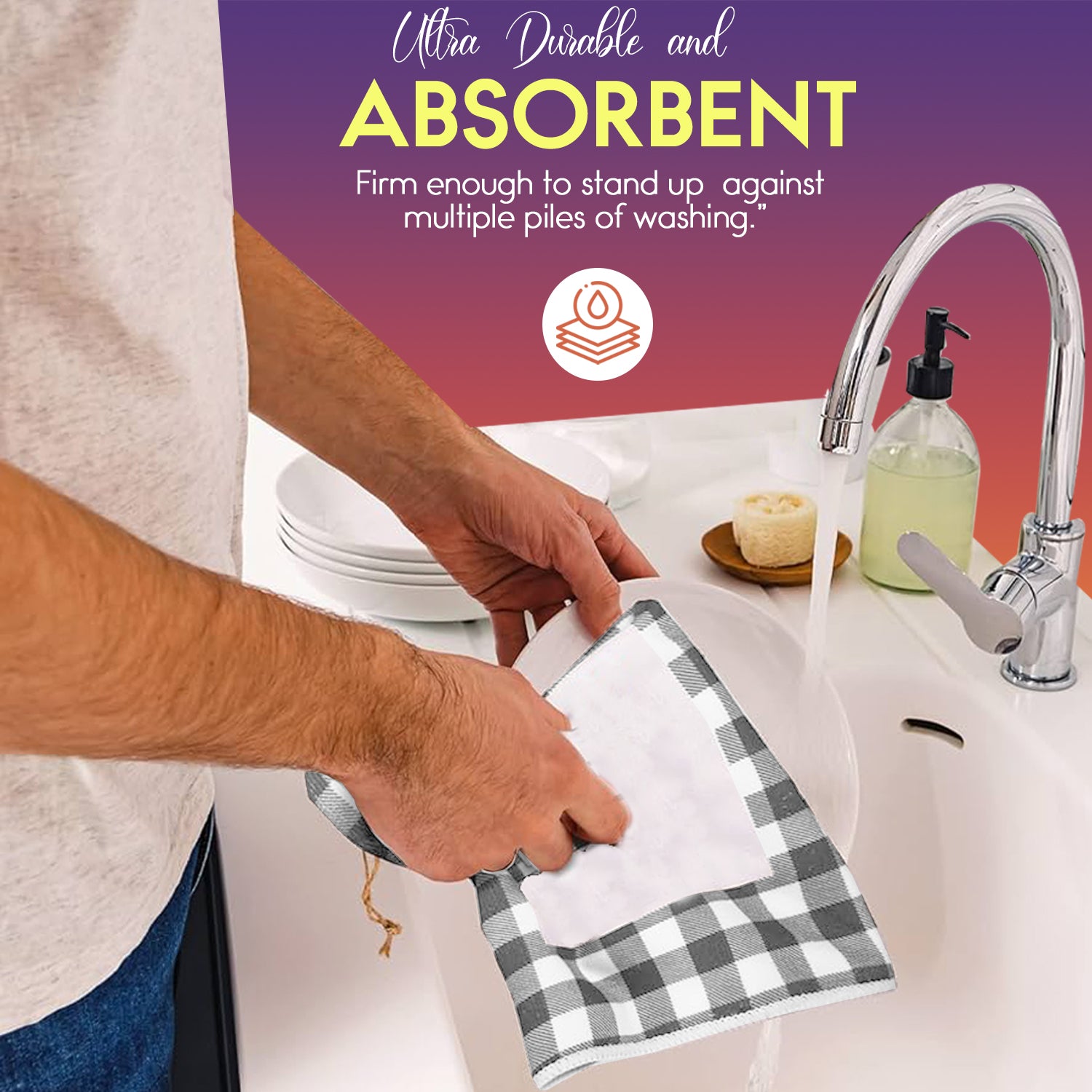 Egyptian Cotton Tea Towels – Pack of 5