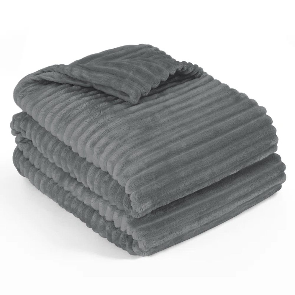 Charcoal Soft Fleece Throw