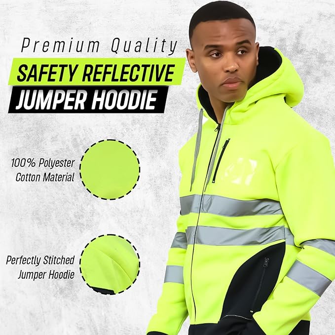 Hi-Vis Zip Hoodie – S