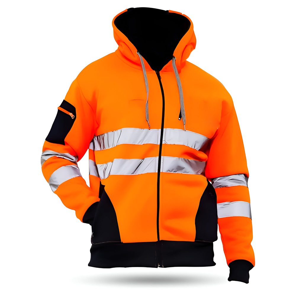 Orange Hi-Vis Zip Hoodie