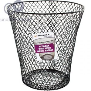 Prima Black Wire Mesh Waste Basket 9"